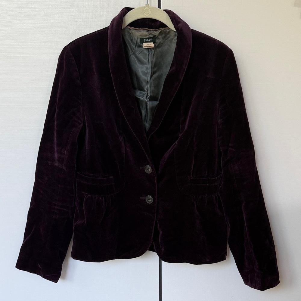 J. Crew Women's Rich Purple Velvet Blazer